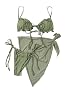 fashion mania Women's Wrap Triangle Bikini Bathing Suits with Mesh Beach Skirt 3 Piece Swimsuits
