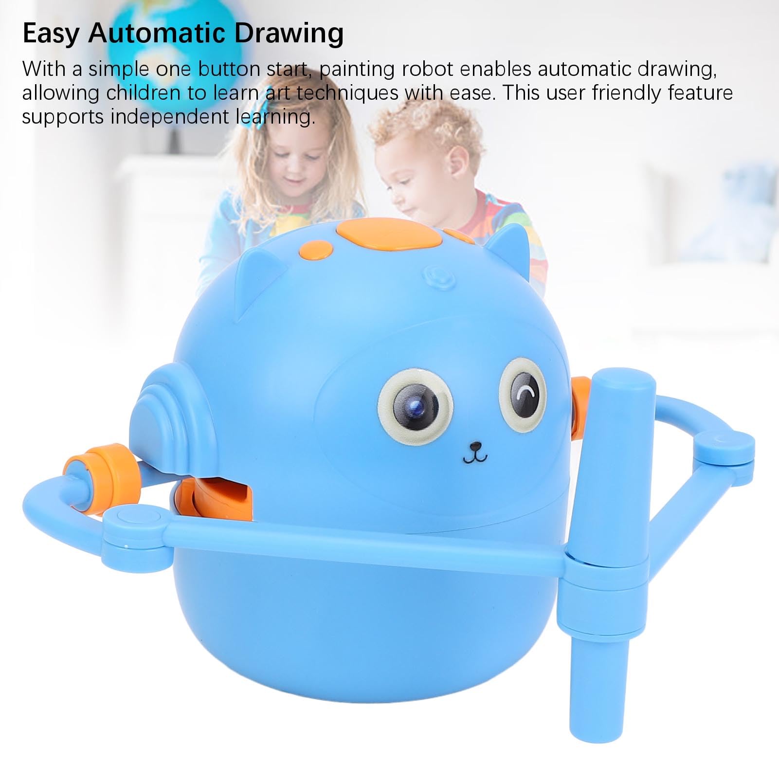 Robot de Dibujo, Juguete de Aprendizaje Interactivo, con 100 Tarjetas de Palabras e Interacción del Idioma, Hecho de Plástico, en Verde, para Niños Desde 3 Años