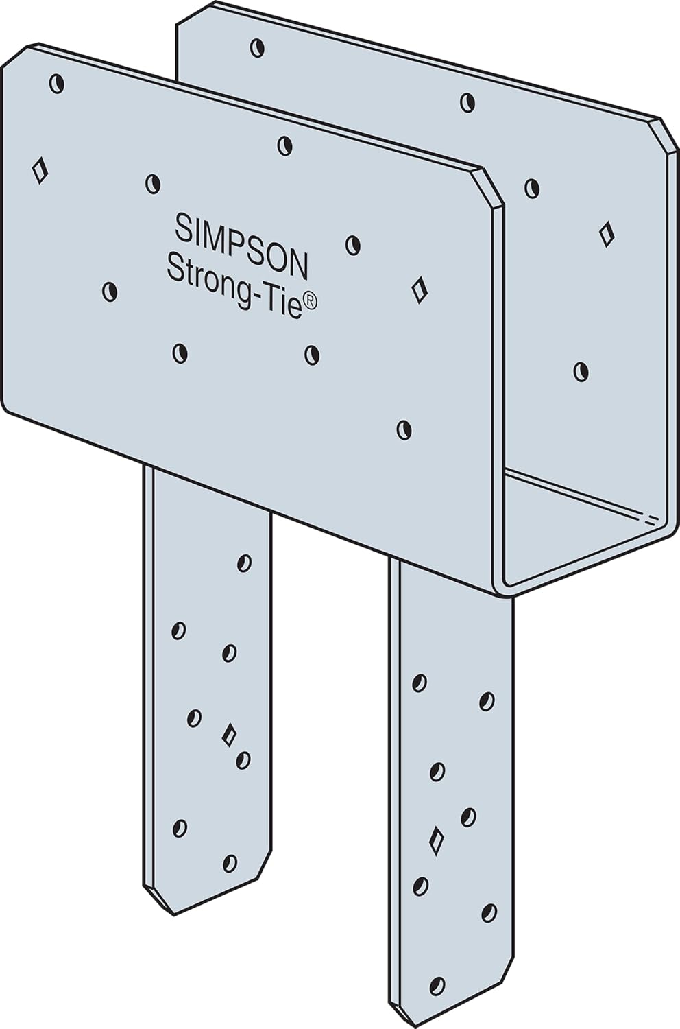 Simpson Strong-Tie CCQ46SDS2.5 CCQ Column Cap for 4X Beam, 6X Post with Strong-Drive SDS Screws (Pack of 3)