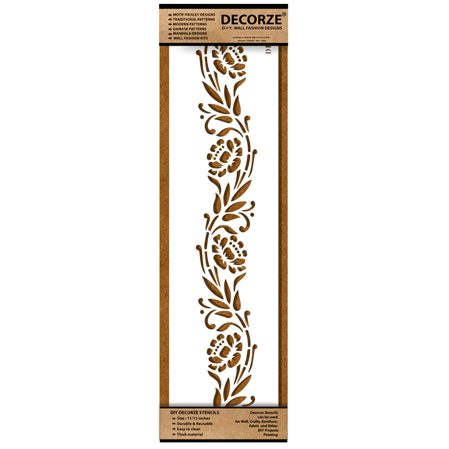 DECORZE Painting Stencils | Wall Stencils for Home| Living Room| Bedroom Painting | Stencil Border Painting | Pattern Stencil | D Border Stencils (DB-55) (B0BW9924MJ) Amazon Price History, Amazon Price Tracker