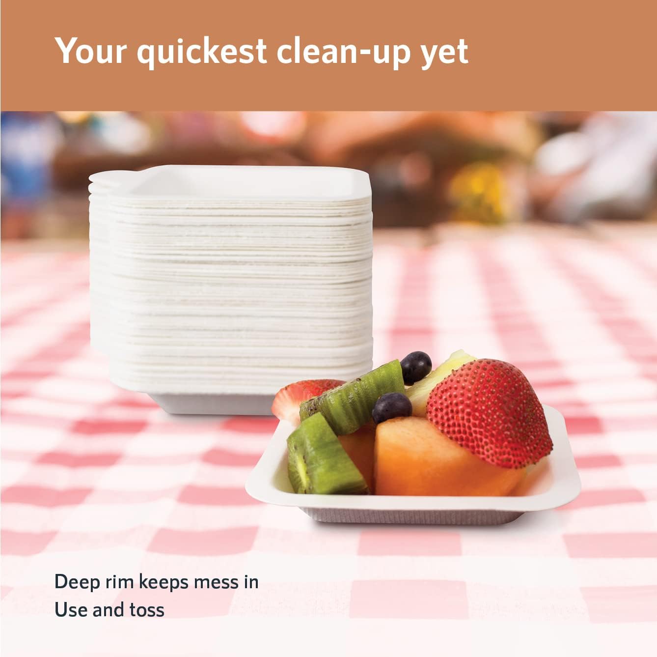 Upper Midland Products Small Paper Plates 4 Inch - 4 Inch Paper Dessert Plates Biodegradable | White (White - 100)