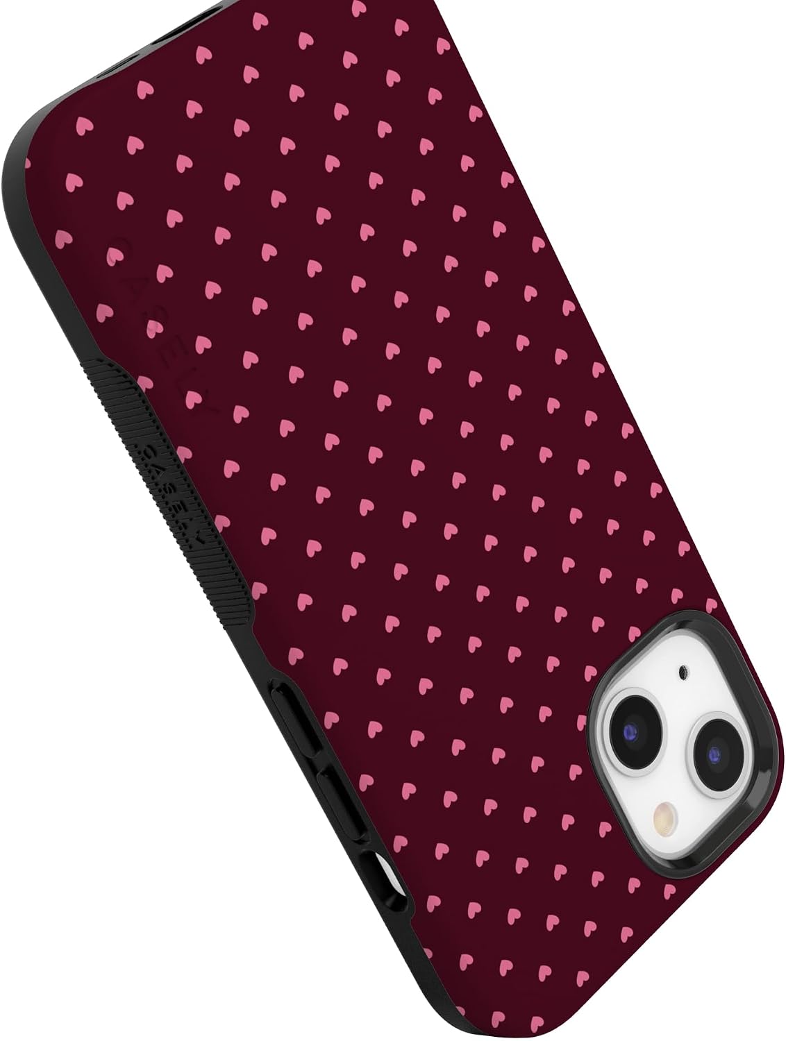 Casely iPhone 13 Case | Heart Noir | Tiny Hearts | Bold Protective Design | MagSafe Compatible Design