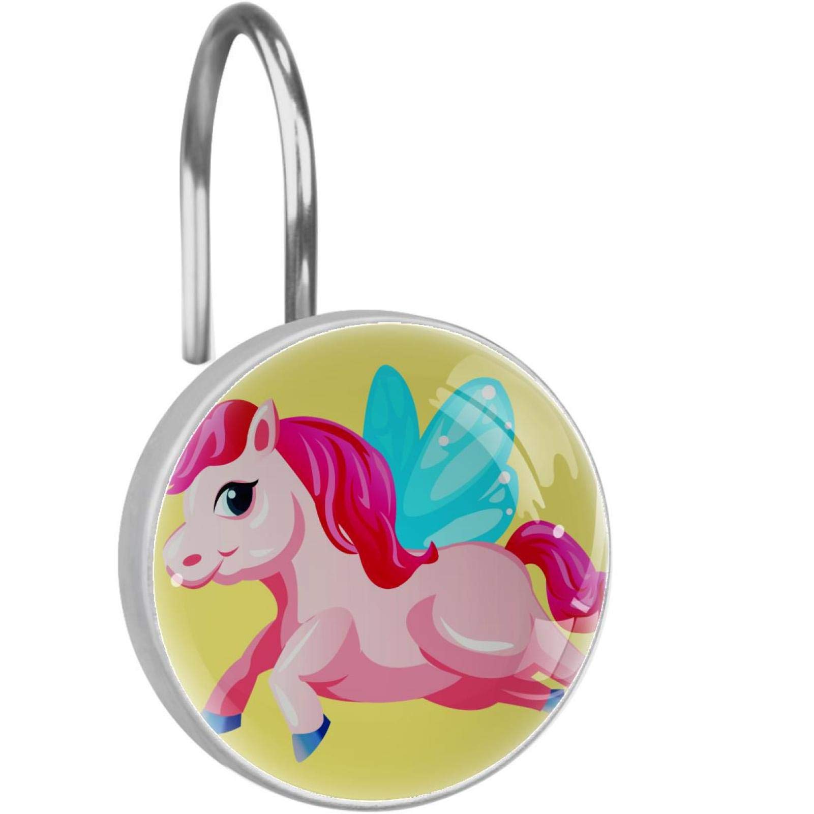 Crochets de rideau de douche motif licorne pour égayer la salle de bain des enfants