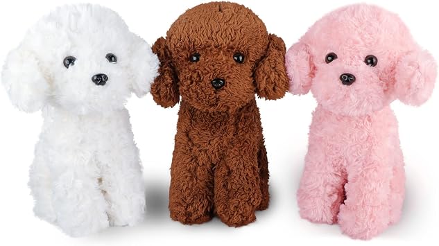 WEIGEDU Adorable Fluffy Toy Poodle Stuffed Animals, Labradoodle Dog Puppy Plush Animal Toys for Boys Girls Kids Babies Birthday Easter Bedtime Gifts