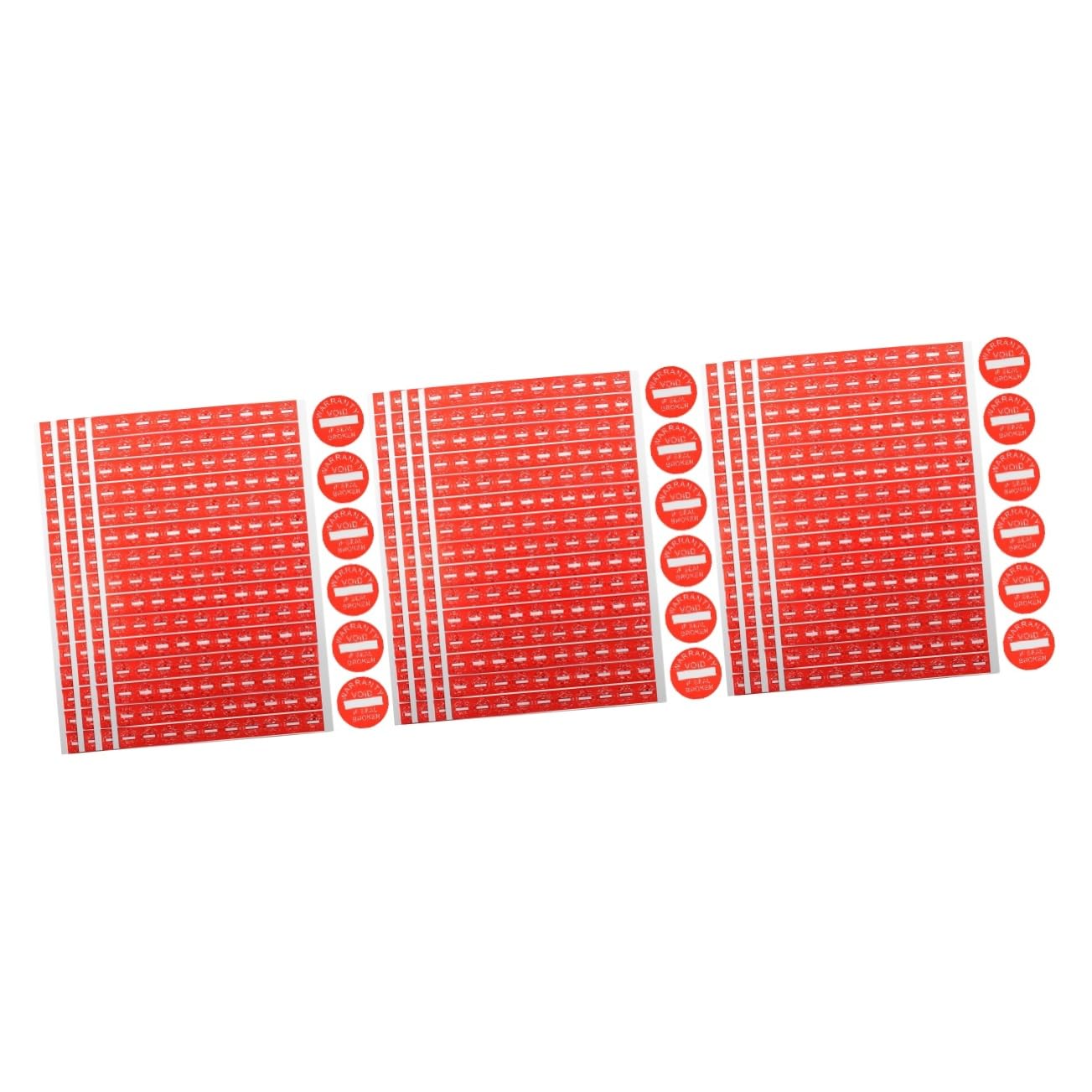 PRETYZOOM 3 Series Etiquetas De Permanente Etiqueta De Número Pegatinas Sello De Seguridad Pegatinas a Adhesiva De Advertencia De Seguridad Rojo Papel 1000 Piezas*3
