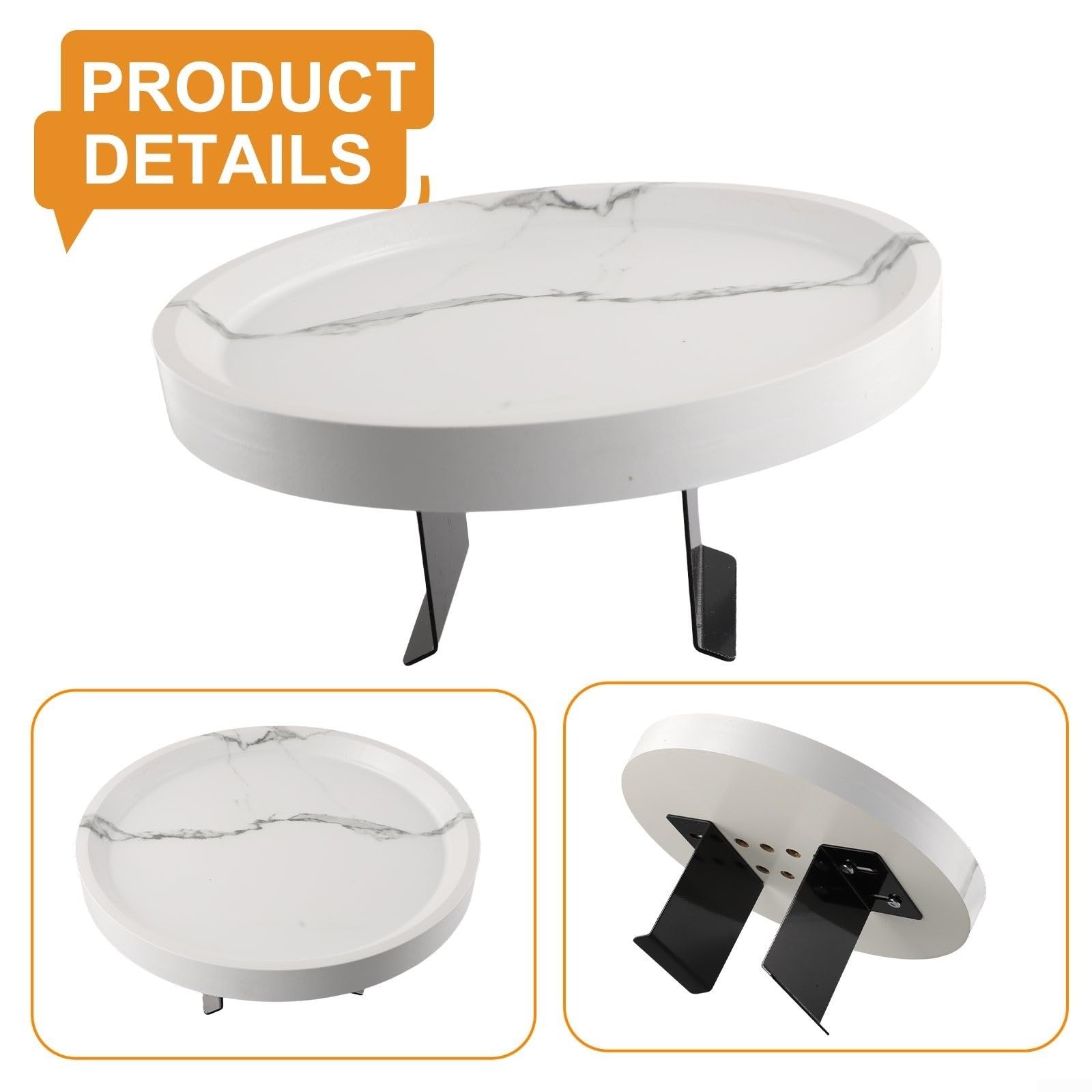Bandeja ajustable para brazo de sofá, con clip, de madera, soporte para bebidas, diseño antideslizante para mando a distancia, perfecto para reposabrazos de sofá, color blanco