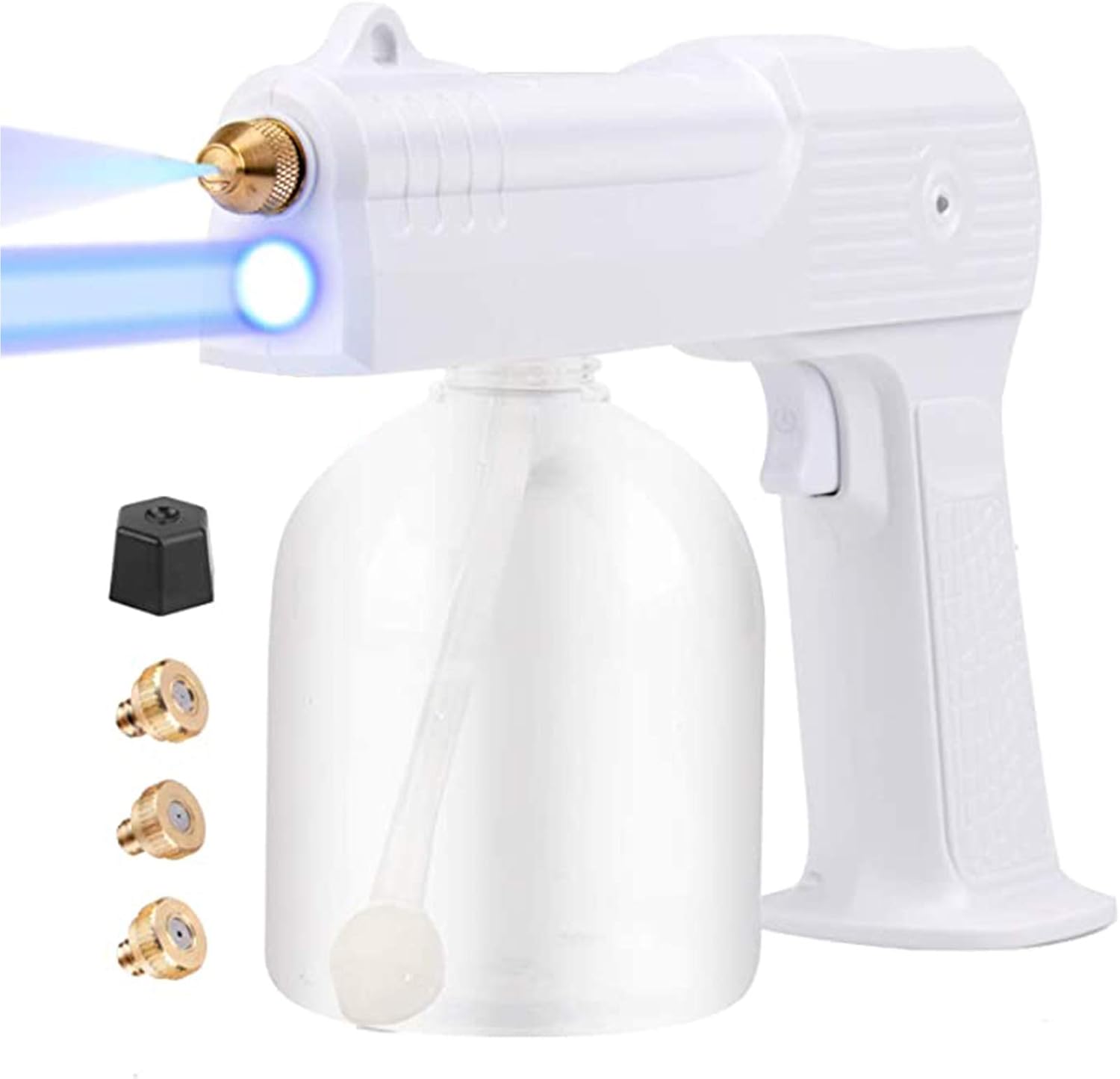 WPHH Portátil Nano Mist Pistola De Pulverización con 4 Boquillas Extraíbles, Máquina De Nebulización Ulv Recargable por USB, 500 Ml Inteligente Pulverizadora Eléctrico para Áreas Pequeñas