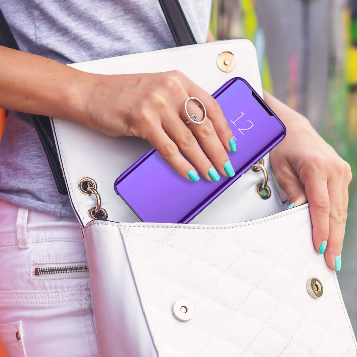 Custodia A Specchio Yrzper Per IPhone 12/Pro – Cover Flip Con Supporto A 360° E Protezione Totale - 2