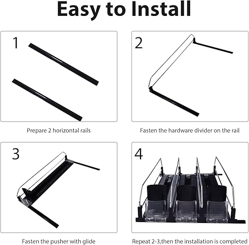 Miniatura 5 de Ikaufen Dispensador de bebidas para refrigerador organizador de latas de soda autoempujante para refrigerador ancho ajustable empujador de bebidas