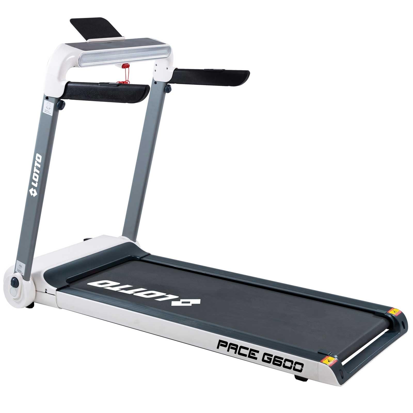 Tapis Roulant Elettrico Lotto Pace G600, 2.5 HP, 1–15 km/h, Inclinazione Automatica 15 Livelli, Superficie 121×46 cm, LED Display, Bluetooth FitShow/Kinomap/Zwift, 12 Programmi, Pieghevole, Max 120 kg