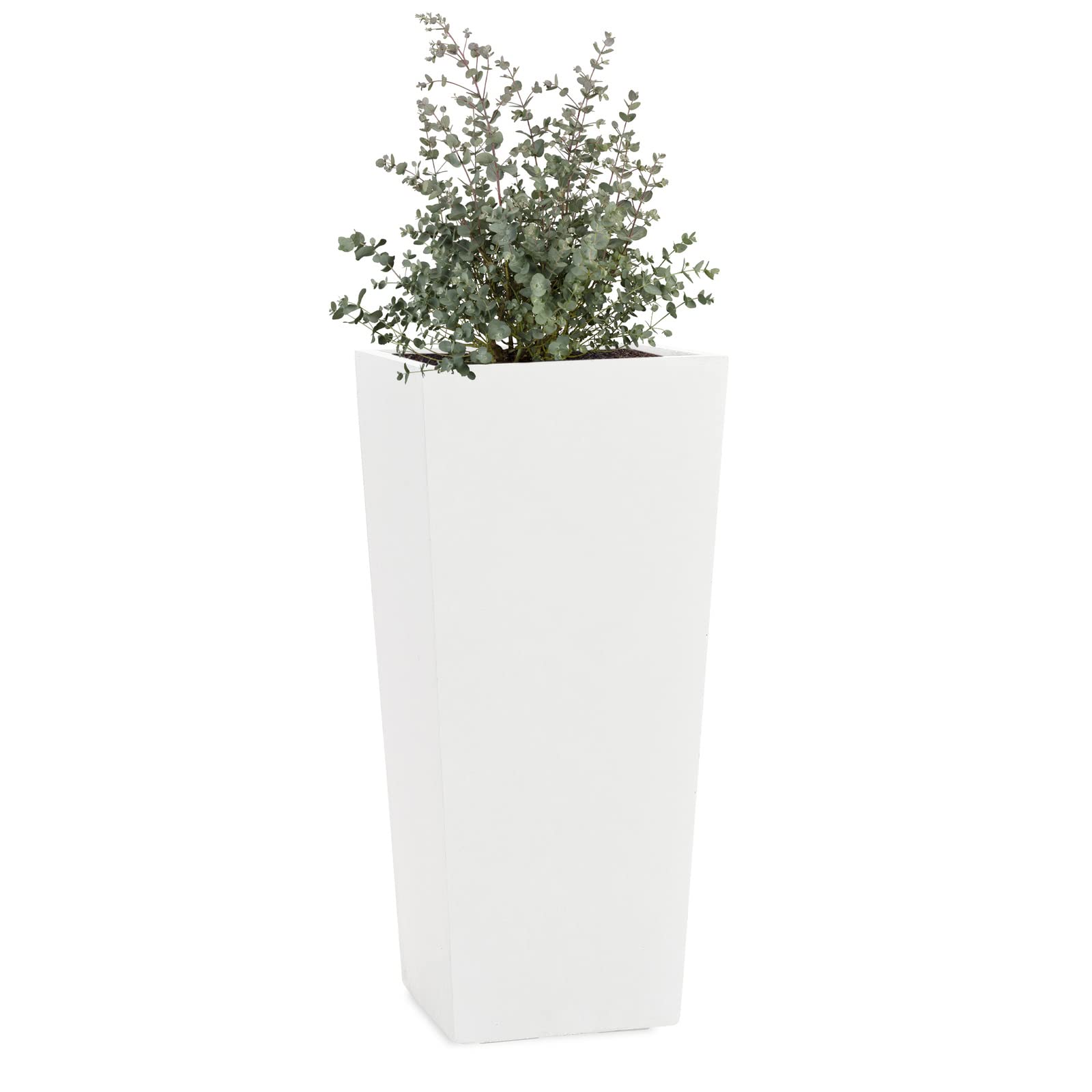 Pflanzwerk® Fioriera Vaso da Fiori Conic 70x33x33cm Bianco *Resistente al Gelo* *Europea di qualità* *Protezione UV*