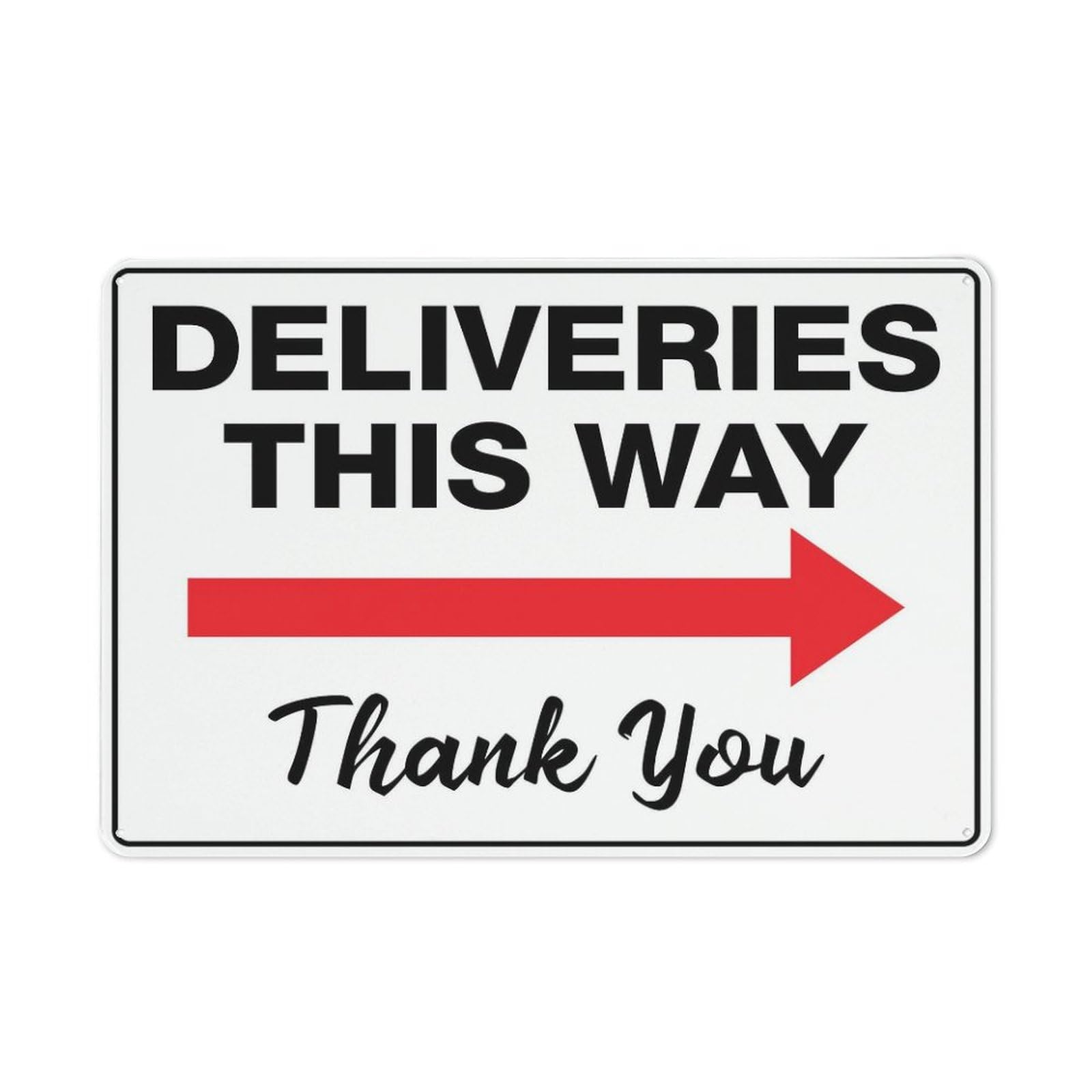 Xewazd A1949 Street Sign Deliveries This Way Thank You Right Arrow 8"X12" Aluminum Sign - Rust-Resistant, Weather-Durable, Easy To Mount