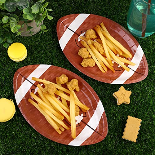 Adxco AX2675 50 Pieces Football Shaped Disposable Paper Plates Football Party Plates Football Party Supplies thumb #4