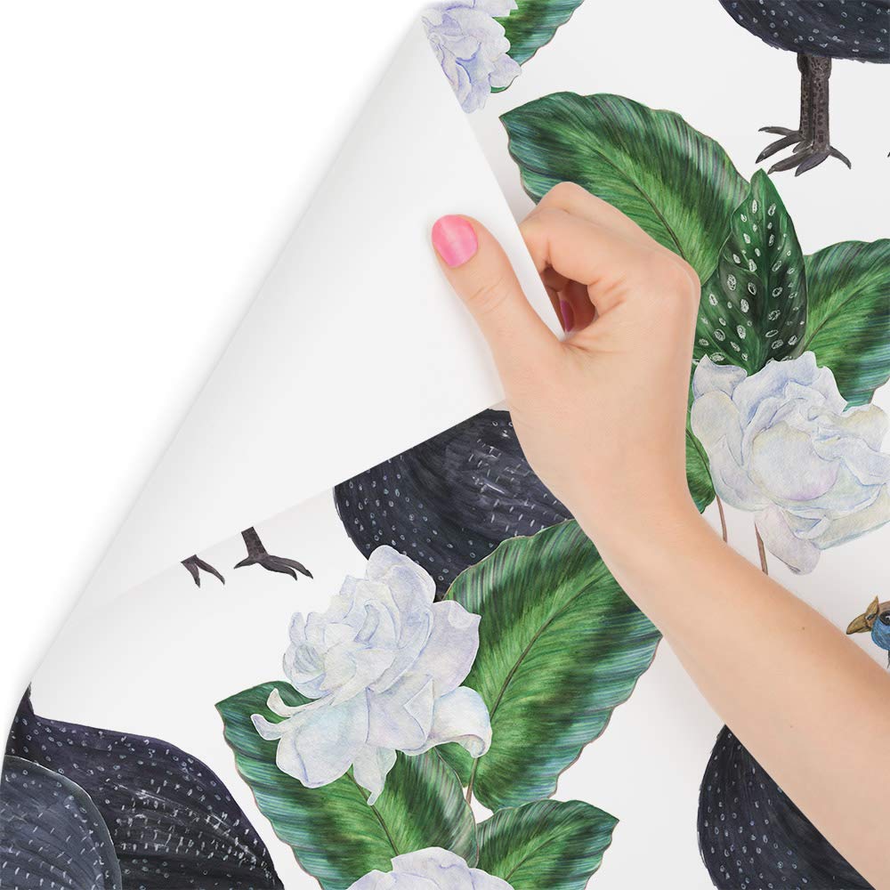 Muralo Papier Peint Auto-adhésif Exotique Plantes Feuilles - 10m x 50 cm