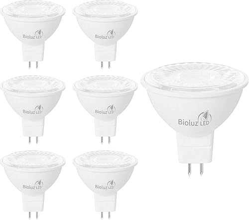 Bioluz LED Paquete de 6 bombillas LED MR16 de 50 W, halógenas de repuesto no regulables, 7 W, 3000 K, 12 V, CACC UL, paquete de 6