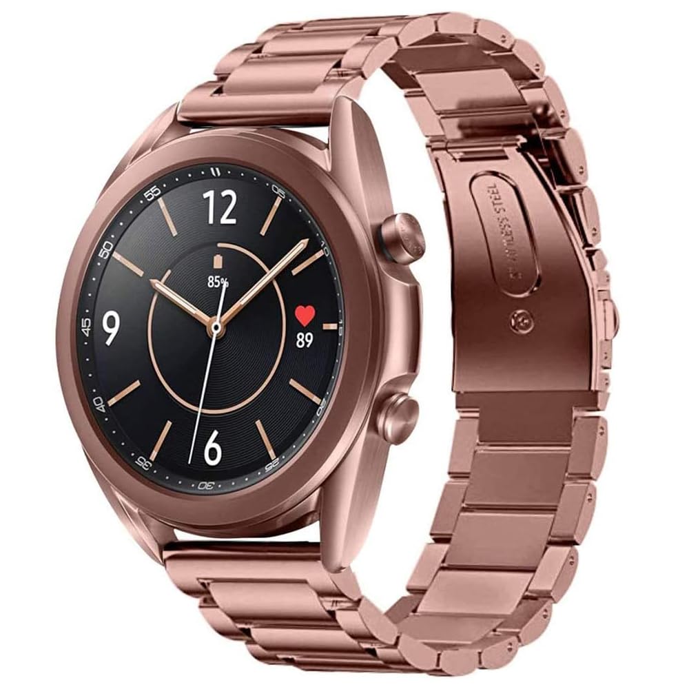 Compatible with Samsung Galaxy Watch 3 41MM SM-R850/Garmin Venu SQ 2/ AMAZFIT GTS 4/HUAWEI Watch GT 3 42MM/TicWatch E3,20MM Bronze Women Metallic Stainless Steel Watch Bracelet Band