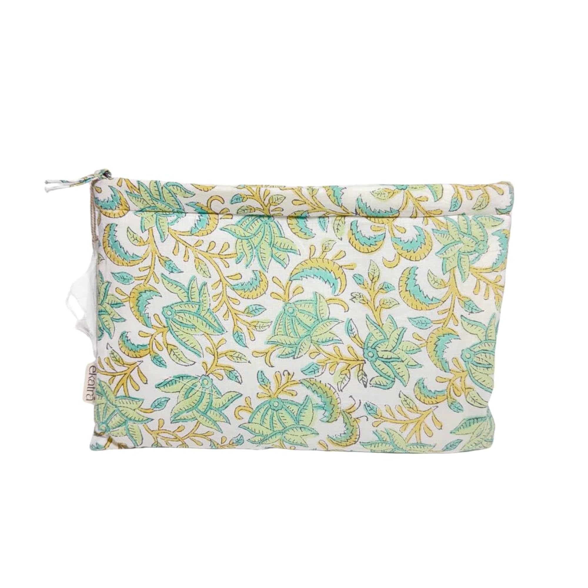 Cotton Travel Organizer Pouch, Pink Dots Design