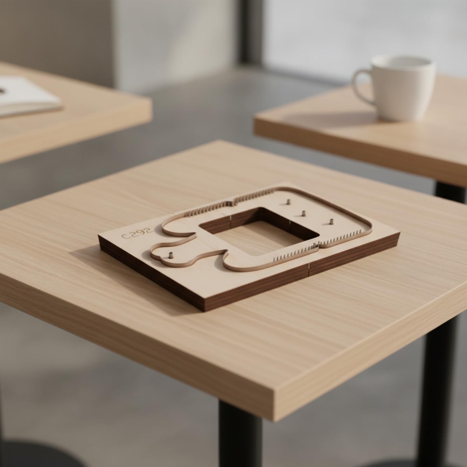 Qianly la per Pelle con Base in Legno | Manuale, Forma di Cucciolo per Portafoglio e Portacarte, Affilato