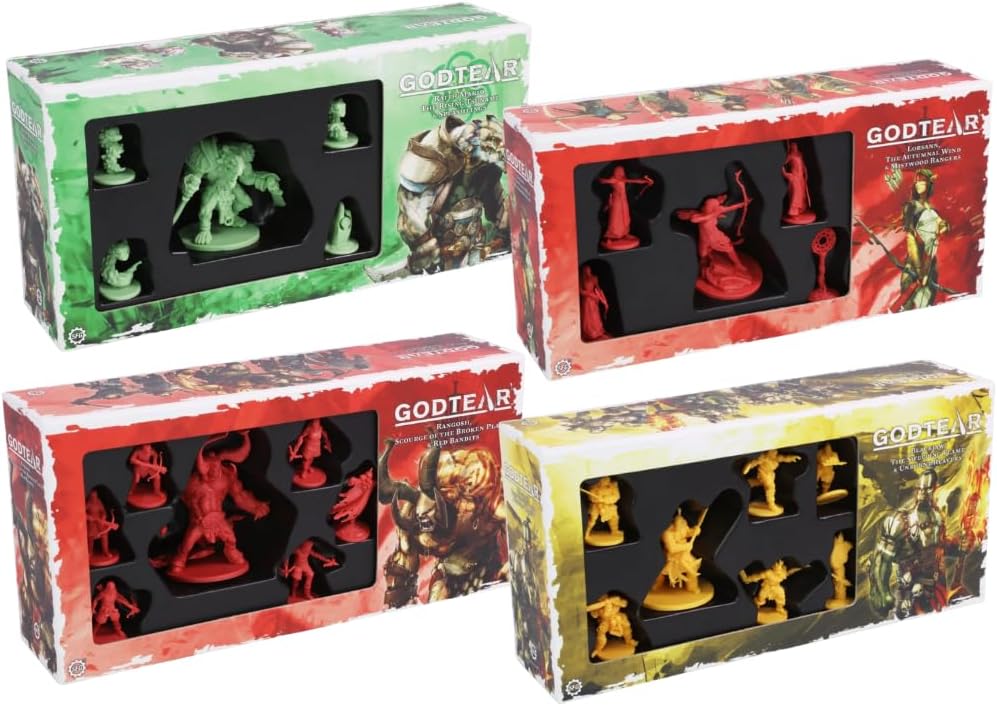 SFG Steamforged Games, Godtear The Board Game Bundle: Raith'Marid, Lorsann, Rangosh, and Blackjaw Expansion (4 Items)