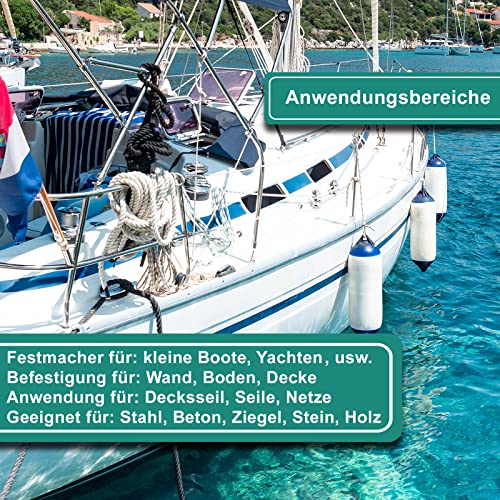 PRIOstahl Augplatten Zurröse Deckenöse Decksplatte Platte Mastplatte - 40 x 50 mm x 4 Stück Wandöse Decksplatte Schwerlast Ankerplatte Mastplatte Öse Sonnensegel Boxsack Seilzug aus Edelstahl V2A