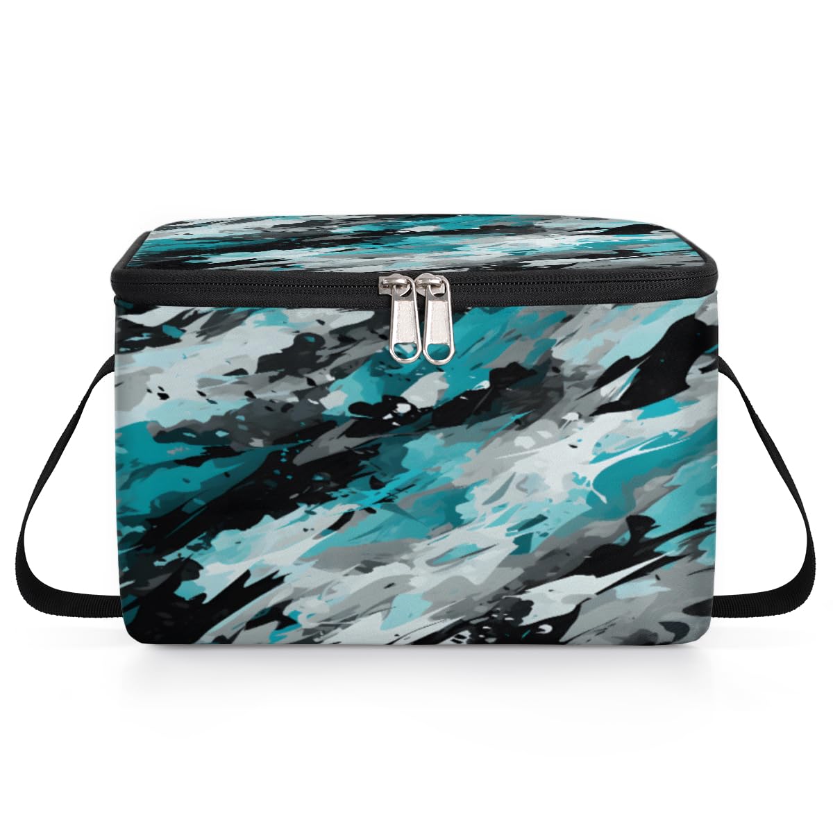 GzLeyigou Abstract Fashion Camo Lunch Bags for Women Men 9 Cans, Hot & Cold Food Delivery Bag Insulated Grocery Bag Insulated Lunch Box Camouflage Skin Cooler Bag for Office Work Picnic Beach
