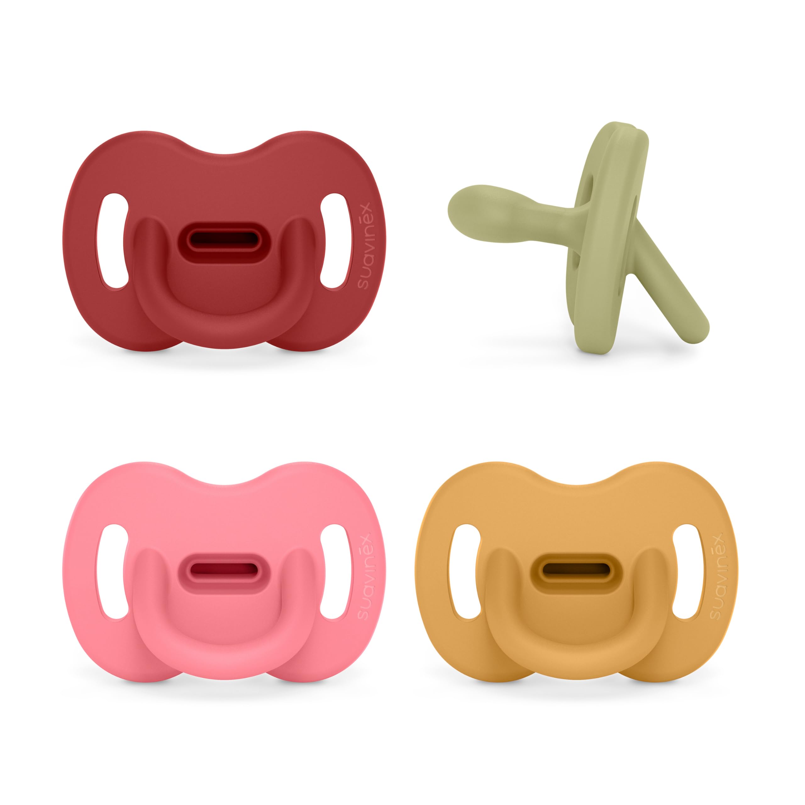 Suavinex, Pack 4 Chupetes Todo Silicona, para Bebés 0/6 Meses, Chupete con Tetina Fisiológica SX Pro, Súper Blandito y Flexible, Ideal para Dormir. Honey, Lake, Ocean, Chili — view 15