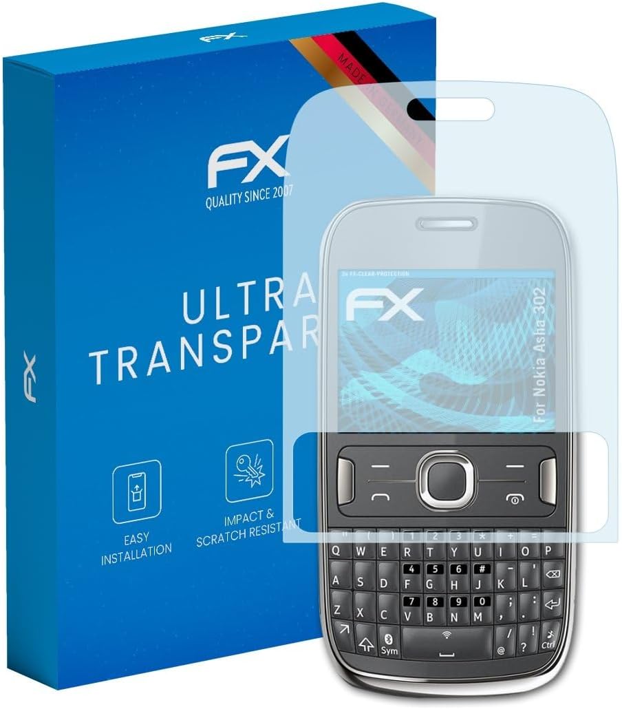 atFoliX Screen Protection Film compatible with Nokia Asha 302 Screen Protector, ultra-clear FX Protective Film (3X)