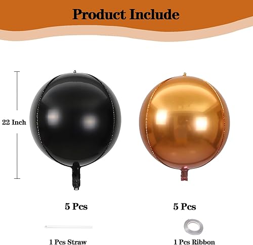 Miniatura 7 de KALOR Globos de papel de aluminio de 22 pulgadas, 10 globos redondos gigantes 4D beige para fiesta de cumpleaños, baby shower, suministros de