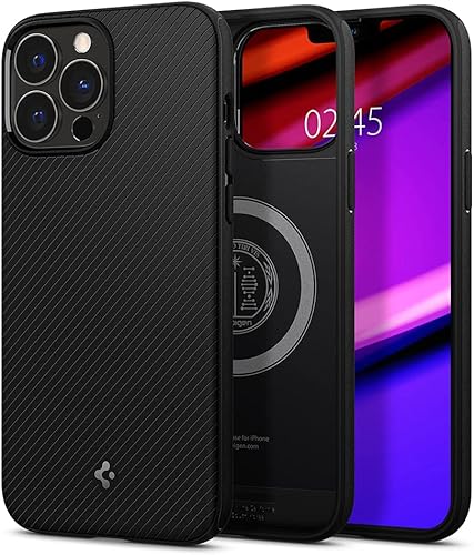 Spigen Mag Armor (MagFit) Compatible with MagSafe Designed for iPhone 13 Pro Max Case (2020) - Matte Black