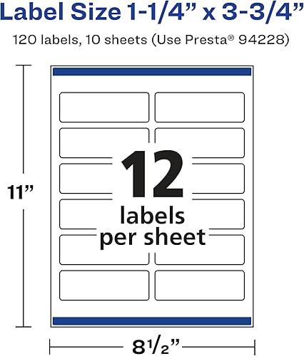 Miniatura 5 de Avery Etiquetas rectangulares impermeables duraderas con alimentación segura 125 x 375 pulgadas 120 etiquetas impermeables resistentes al aceite y