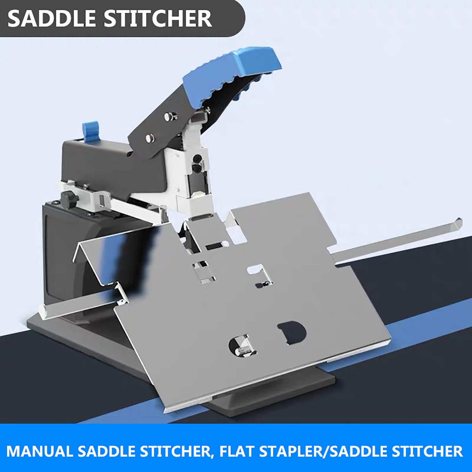 Cucitrice da tavolo resistente, capacità 60 fogli, cucitrice piatta/a sella, manuale A3/A4, per opuscoli/cucitrice per ufficio e casa