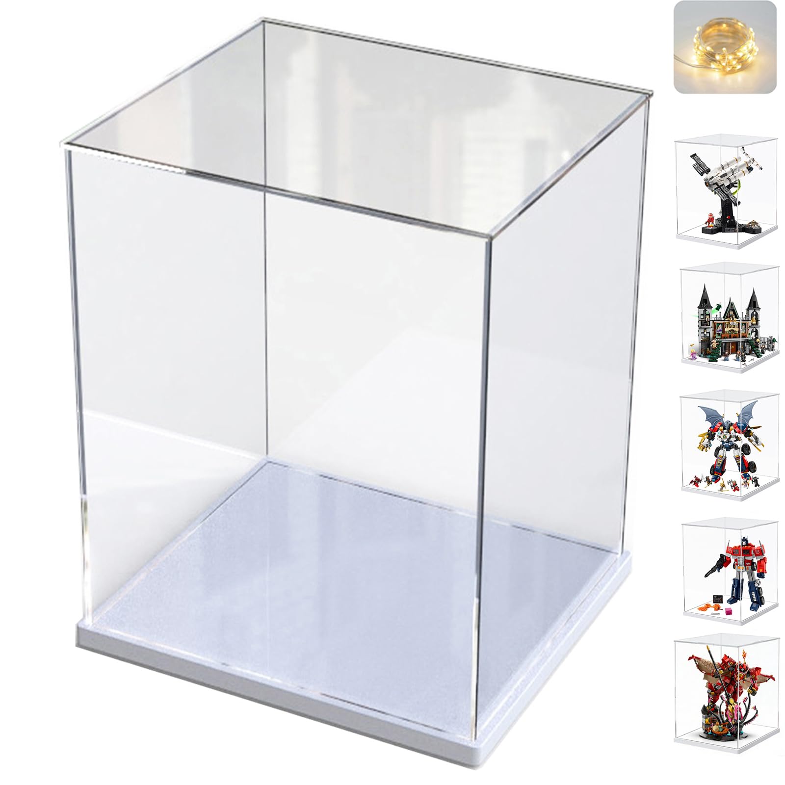Vitrina Expositora para Lego 42172 McLaren P1 42143 SP3 42156 42096 42115 42083 1:8 Maqueta Coche Colecciones, Expositor Cajas Transparente Grande Vitrina Acrílica 3MM, Interior Blanco 60x30x20cm — view 18
