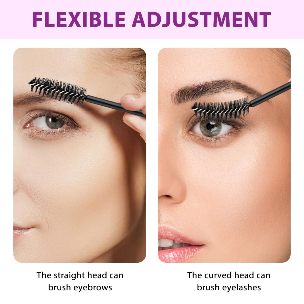 50PCS Brosses à Cils Jetables, Brosse à Sourcils, Pinceaux à Jetables, Applicateur Cillets Brosse pour Maquillage Extension Cillets Sourcils (Noir)