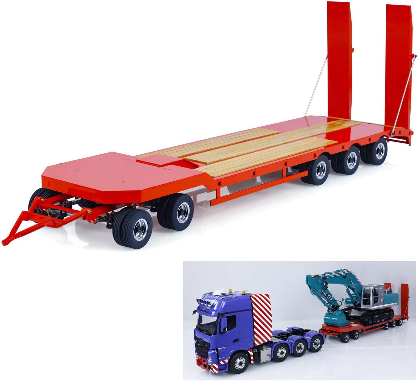 TOUCAN RC HOBBY Lesu Metal Flatbed Trailer for 1/14 RC Hydraulic Dumper Truck Tipper Car Parts