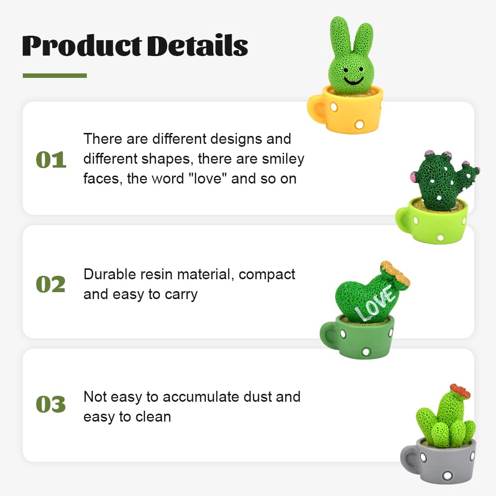 Ornamento Cactus A Testa Oscillante Per Cruscotto Auto – Decorazione Solare Divertente, 9x5x5 Cm