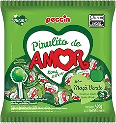 Pirulito Maçã Verde Do Amor C/24