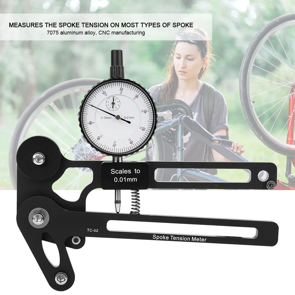 FLEXMAN Medidor de Tensión para Bicicletas, Aleación de Aluminio, Herramienta de Medición para Radios de Ruedas, para Amantes de las Bicicletas Deportivas al Aire Libre, Bicicletas