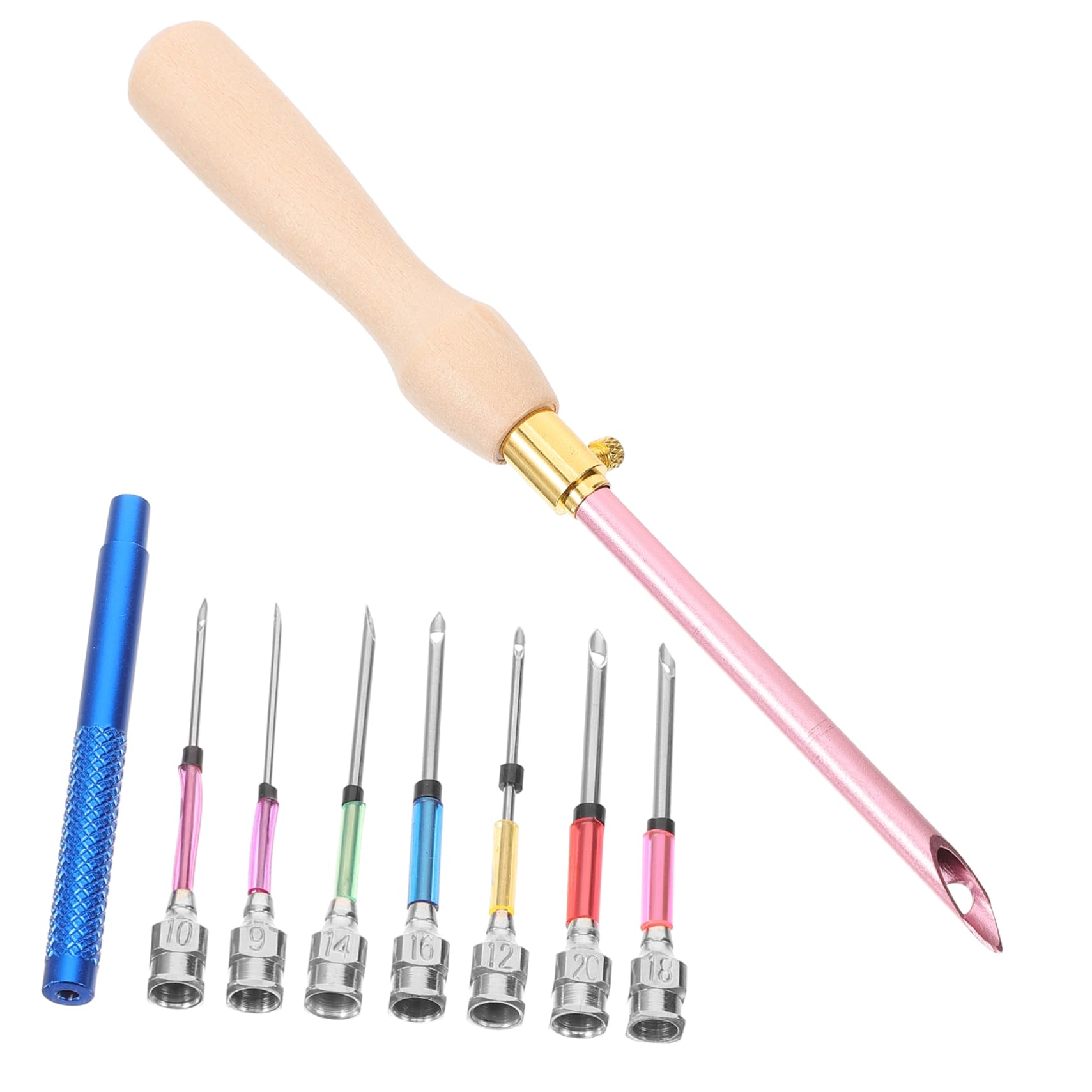 5 Set di Aghi per Timbri Aghi per Ricamo Cucito Tessuto per Artigianato Quilting Punto Forniture per Ricamo Strumento per Ricamo Strumento per Maglieria Legno