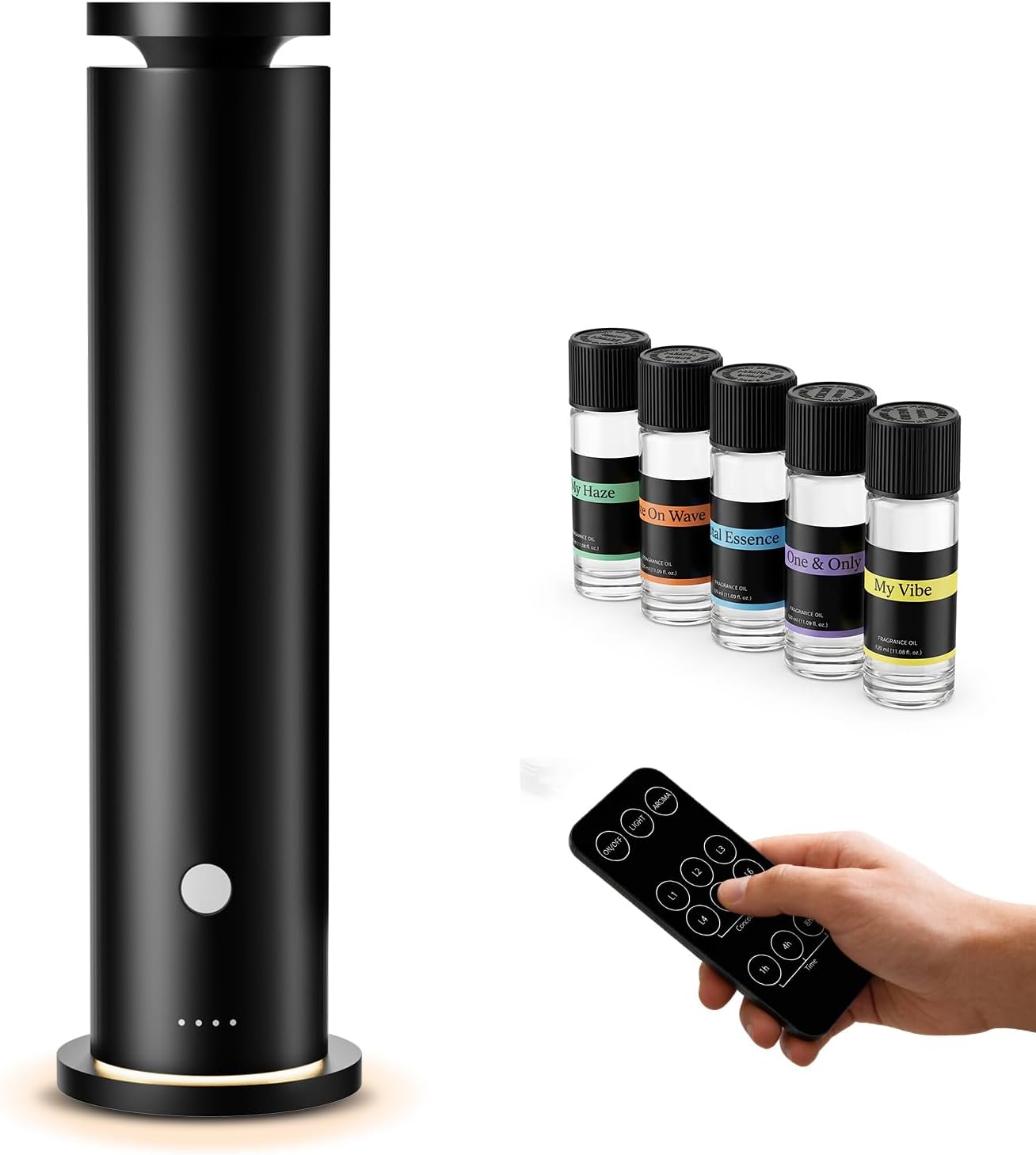 Waterless Scent Diffuser Starter Kit with 5 Essential Oils, Luxury Hotel-Class 1500 Sq Ft Coverage Aromatherapy Diffuser Oil Machine, 4.06Oz/120mL Air Diffusers for Home Large Room Hotel SPA