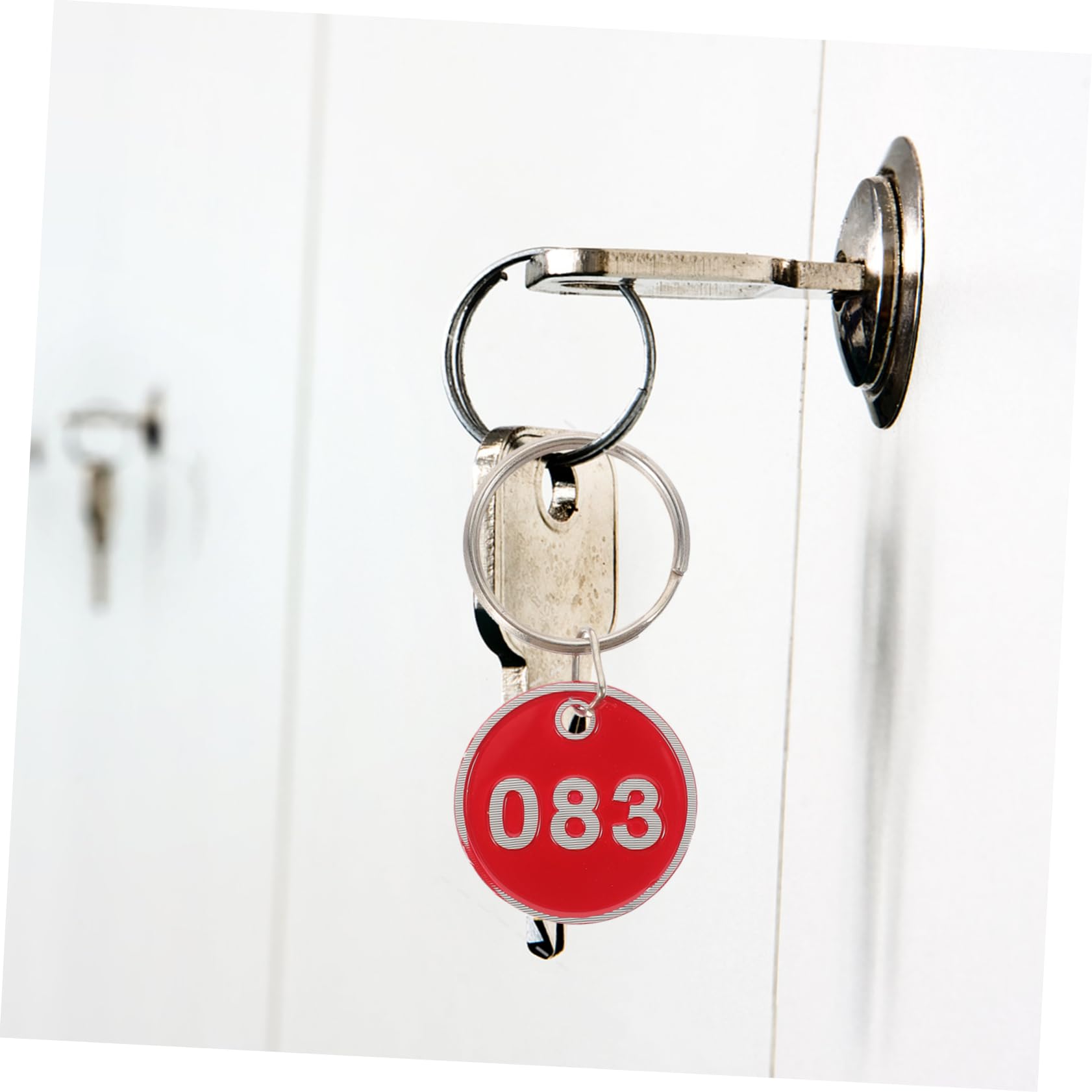 Targhette Numerate per Organizzare Chiavi e Borse Rosse 100 Pezzi in Lega di Alluminio per Sauna Club e Dormitory Keys