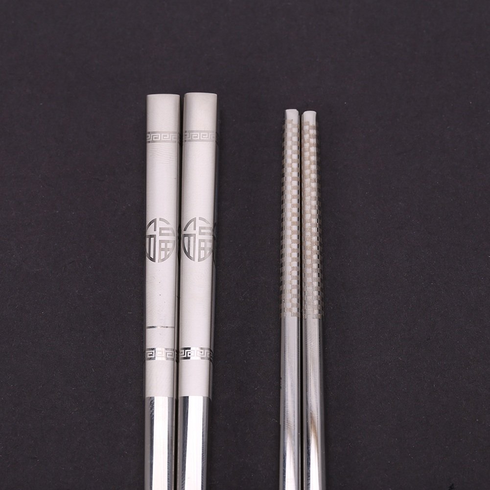 3 Pairs Rose Gold)Baguettes En Acier Inoxydable, 1 Paire, Baguettes En Mu00e9tal, Vaisselle Argent