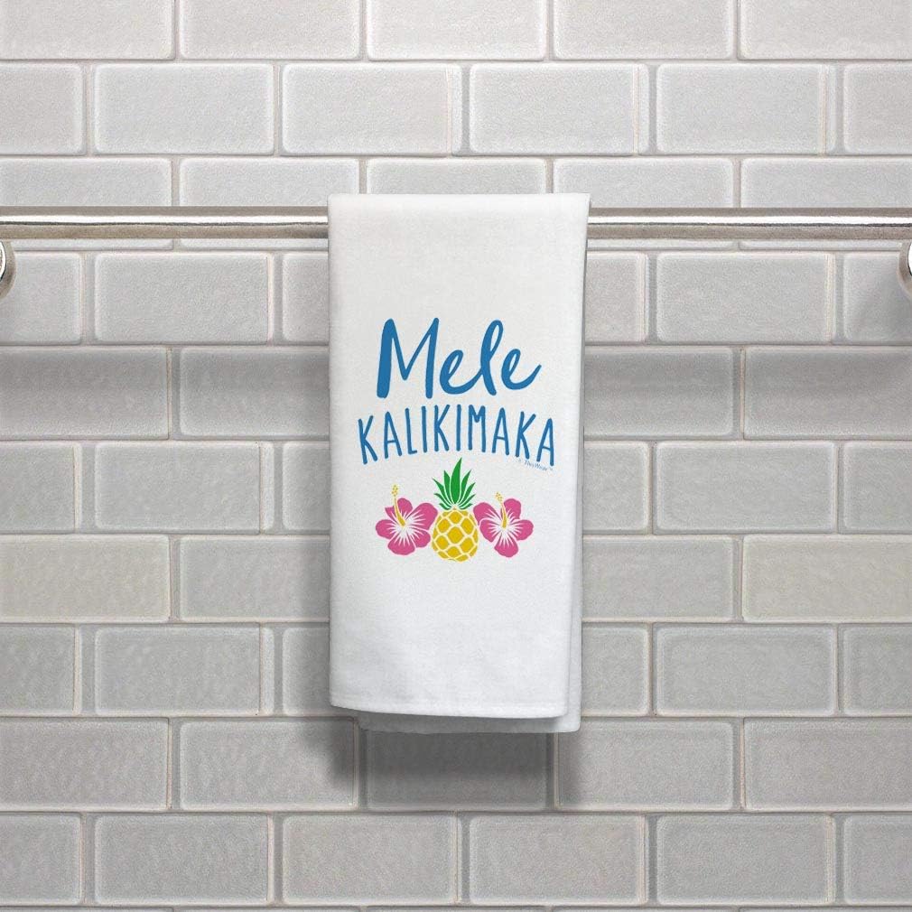 Kitchen Holiday Accessories Mele Kalikimaka Hawaiian Christmas Song 2 Pack Kitchen Tea Towels White