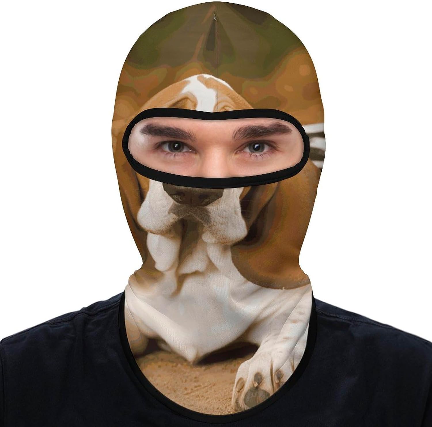 Balaclava Face Mask for Men Women Sun Protection Full Face Cover | Breathable Basset Hound Full Face Mask Windproof Ski Mask Motorcycle Helmet Lining for Outdoor Sport Cycling