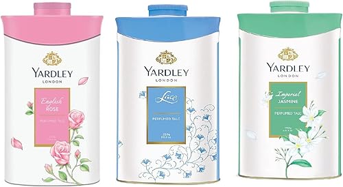 SSR Yardley London - Rosas inglesas con encaje y polvo de talco de jazmín imperial para mujer, 8.82 oz, paquete de 3 unidades