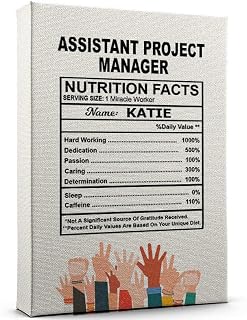 Customize Assistant Project Manager Nutritional Facts Poster Wall Art, Assistant Project Manager Canvas Painting Print Words Artwork Motivational Poster for Office 6AZ174