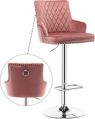 Duhome Taburetes de bar de altura de mostrador, taburete de cocina ajustable, 1 unidad, color rosa