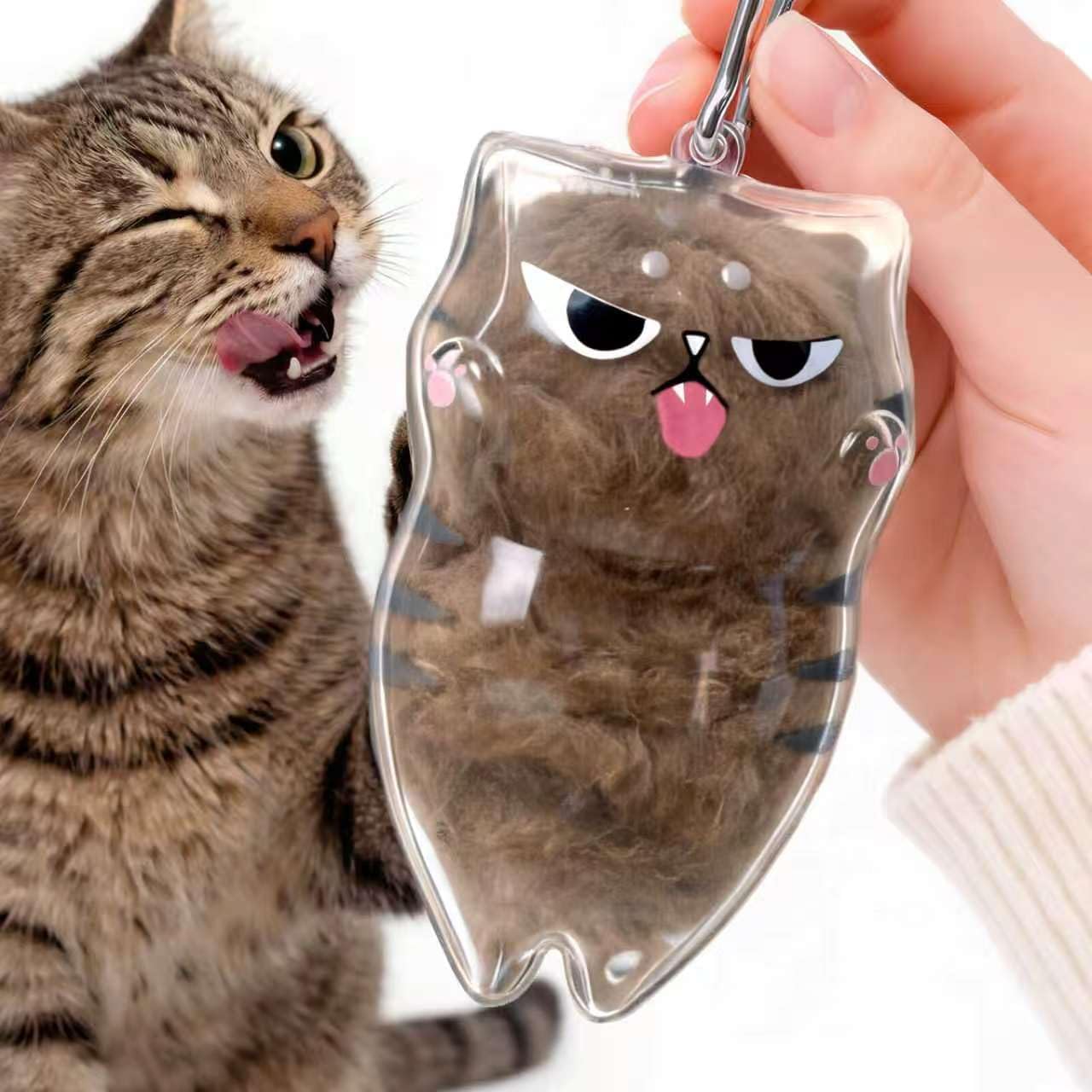 UTEE Cat Fur Keepsake Pendant, Transparent Hair Storage Locket,Pet Hair Memory Charm for Everyday Bonding,Gift for Cat Owners