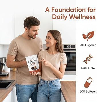 estella Fermented Black Garlic Extract, 90-Day Matured with S-Allyl Cysteine, Odorless Garlic Supplement for Daily Digestive Balance, Vegetarian, All-Natural, Non-GMO, 300 Softgels(1pcs)