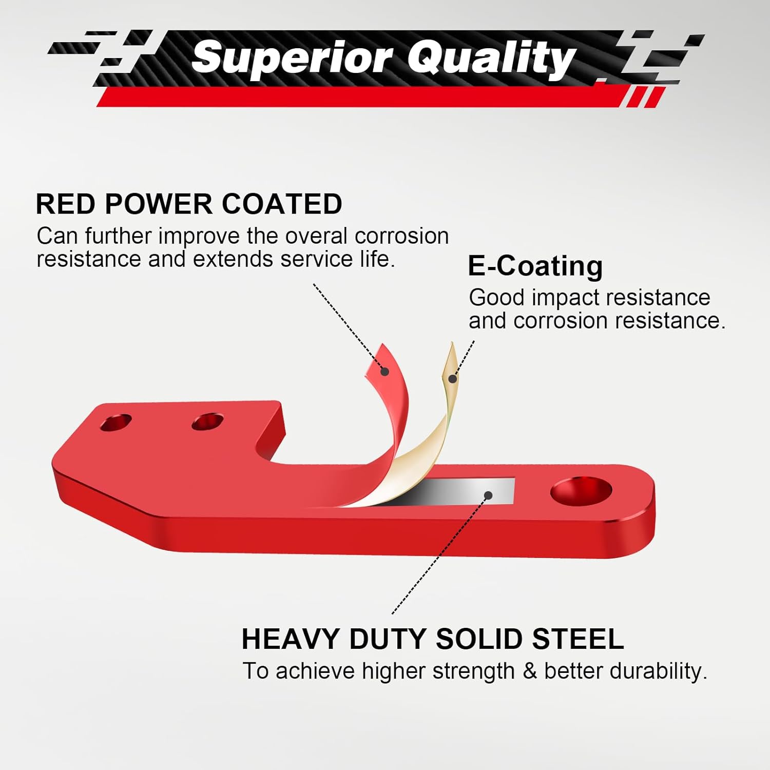 Rear Tow Hooks Fits for 2024-2025 Toyota Tacoma, Rear Recovery Points Hooks Compatible with 2024-2025 Toyota Tacoma Accessories (RED)
