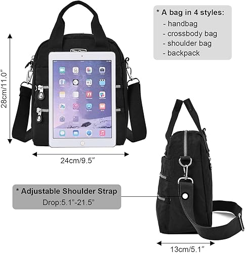 Miniatura 3 de Bolsas Hobo con múltiples bolsillos con correas ajustables para mujer, bolsos de mano, bolsos cruzados, bolso de viaje